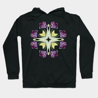 Purple Tulips Kaleidoscope Pattern Hoodie